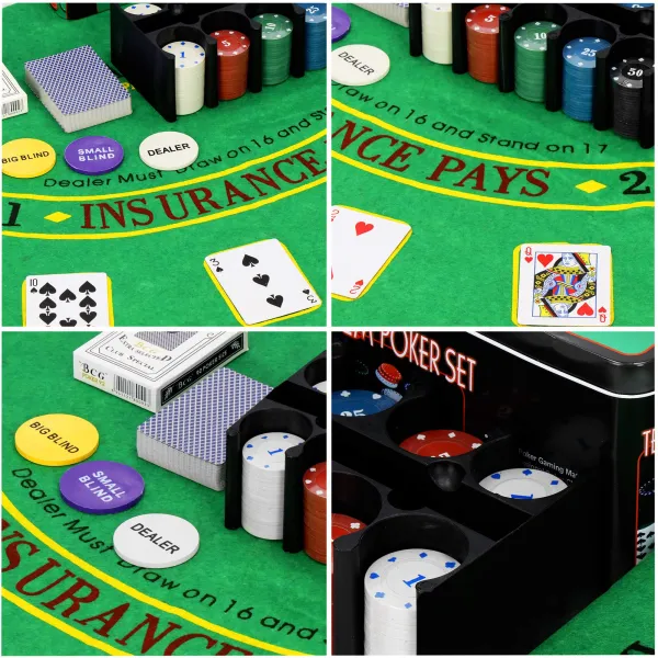 Pokerisetti Springos, 200 Pelimerkkiä, Monivärinen, Metallilaatikko