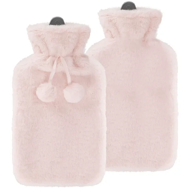 Rubber Hot Water Bottle with Plush Cover Hand Warmer Springos HA5250 2L