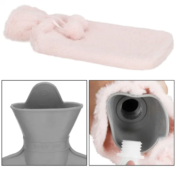 Rubber Hot Water Bottle with Plush Cover Hand Warmer Springos HA5250 2L