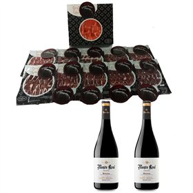 Ham Shoulder Linaje Negro 100 g x 10 Bottle of red wine 750 ml x 2 Monte Real