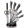 Set of Kitchen Knives and Stand Royalty Line Silver Stainless steel 15 x 15 x 35 cm