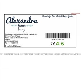 Tray Alexandra House Living Copper Glass Aluminium MDF Wood 17 x 7 x 43 cm