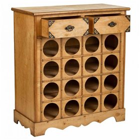 Bottle rack Alexandra House Living Brown Wood Metal 31 x 69 x 63 cm Furniture 2 drawers 16 bottles