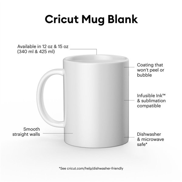 Customisable Mug for Cutting Plotter Cricut Ceramic White (2 Units)