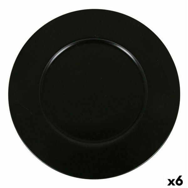 Underplate Inde Black Porcelain 6 Units