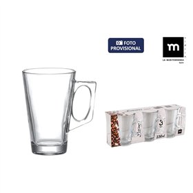 Set of Mugs La Mediterránea Carina Multicolour 230 ml 16 Units 3 Pieces