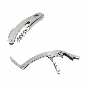 Corkscrew with foil cutter and bottle opener Wooow Stainless steel 36 Units