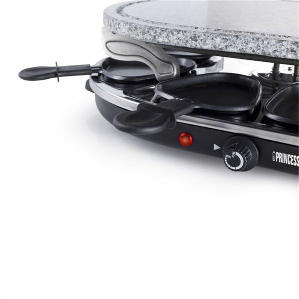 Raclette Princess 8 Oval Stone Grill Party Black Grey