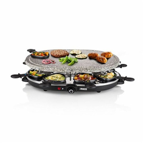 Raclette Princess 8 Oval Stone Grill Party Black Grey