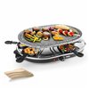 Raclette Princess 8 Oval Stone Grill Party Black Grey