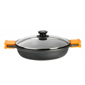 Casserole with glass lid BRA A270540 Black 9 L (1 Unit)