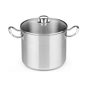 Pot with Glass Lid BRA A343936 10,5 L Steel Stainless steel Stainless steel 18/10