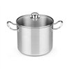 Pot with Glass Lid BRA A343936 10,5 L Steel Stainless steel Stainless steel 18/10