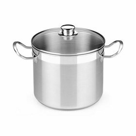 Pot with Glass Lid BRA Profesional 8,5 L Stainless steel Ø 24 cm Multicolour Steel Stainless steel 18/10