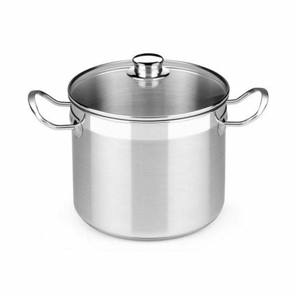 Pot with Glass Lid BRA Profesional 8,5 L Stainless steel Ø 24 cm Multicolour Steel Stainless steel 18/10