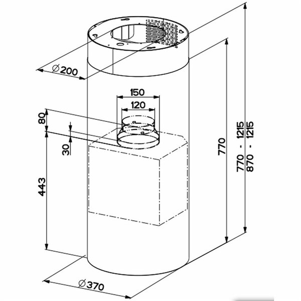 Conventional Hood Mepamsa CYLINDRA ISLA PRO 750 m3/h White (37 cm)