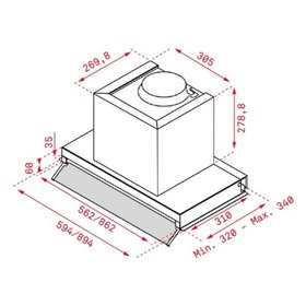 Conventional Hood Teka 113100000 90 cm 255 m3/h 50 dB 250W Silver Steel A