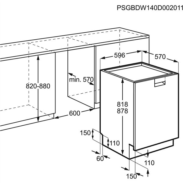 Dishwasher AEG FFB83816PM Steel 60 cm