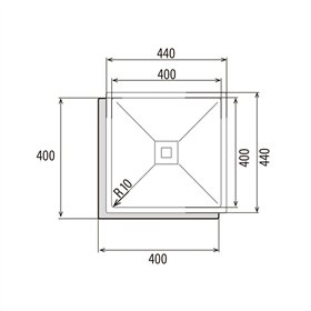Sink with One Basin Cata CB4040R10 Steel