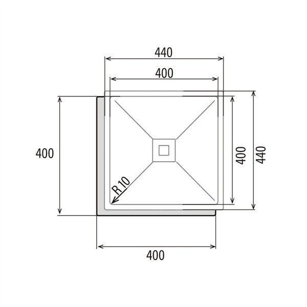 Sink with One Basin Cata CB4040R10 Steel