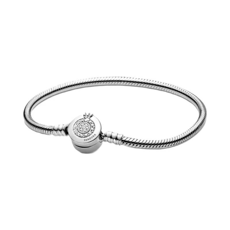 Naisten rannekorut Pandora SPARKLING CROWN O SNAKE CHAIN - SIZE 20 20 cm