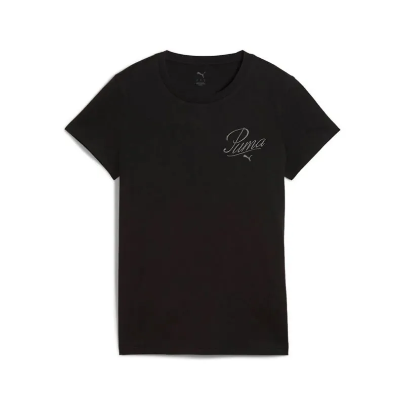 Sieviešu Krekls ar Īsām Piedurknēm Puma Essentials Script Melns