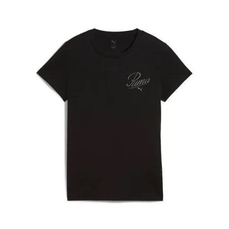Sieviešu Krekls ar Īsām Piedurknēm Puma Essentials Script Melns