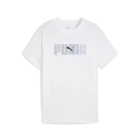 Lasten Lyhythihainen paita Puma Essentials Logo Lab B Valkoinen