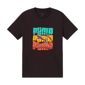 Детский Футболка с коротким рукавом Puma Graphic Logo Colour Чёрный