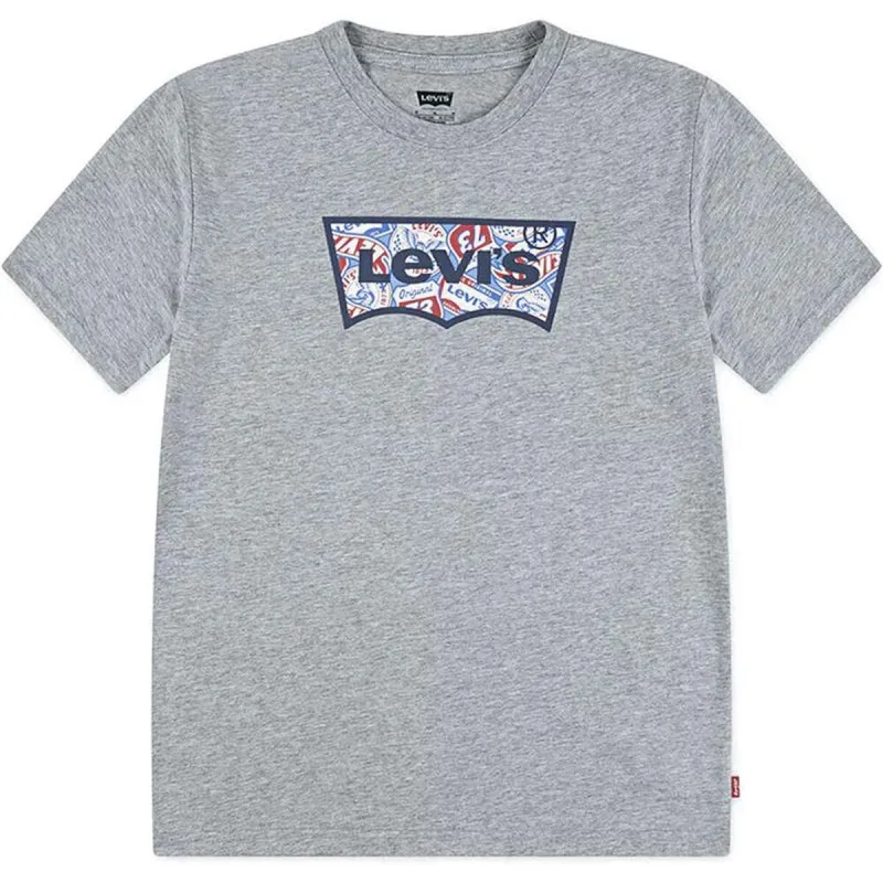 Детский Футболка с коротким рукавом Levi's Lvb On The Road Batwing Светло-серый