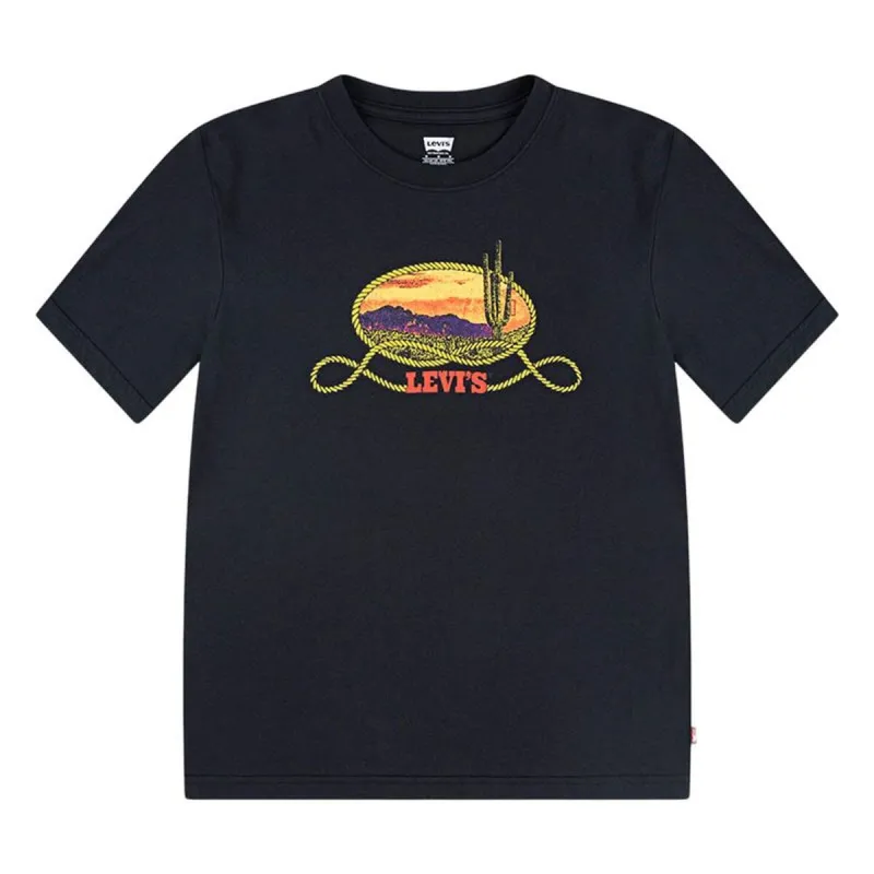 Child's Short Sleeve T-Shirt Levi's Lvb Cactus In The Sunset Black