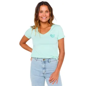 Футболка с коротким рукавом женская Rip Curl Heart V Neck Tee Небесный синий
