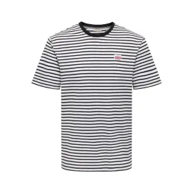 Men’s Short Sleeve T-Shirt Only & Sons Onsdawson Reg Stripe Black