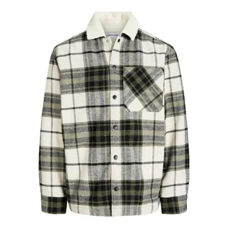 Vyriški marškiniai su ilgomis rankovėmis Jack & Jones Jjzac Teddy Overshirt Ls Alyvuogių aliejus