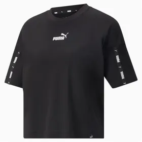 Lühikeste varrukatega T-särk, naiste Puma Power Tape Crop W Must