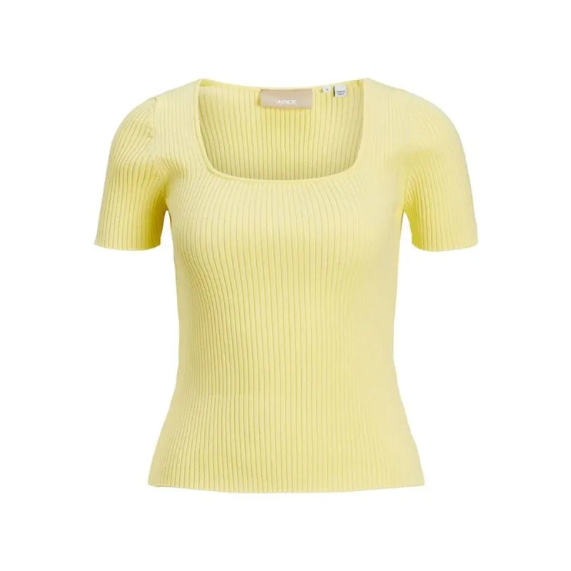 Women’s Short Sleeve T-Shirt Jack & Jones Jxsky Ss Knit Yellow