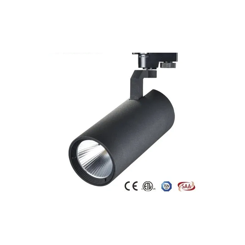 35W 3500lm 3500K 3 fāžu COB LED sliežu gaismeklis, melns