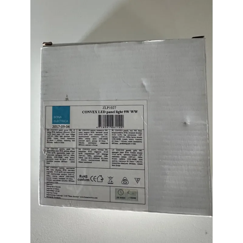 IŠGAUBTA LED panelė, 9W, WW