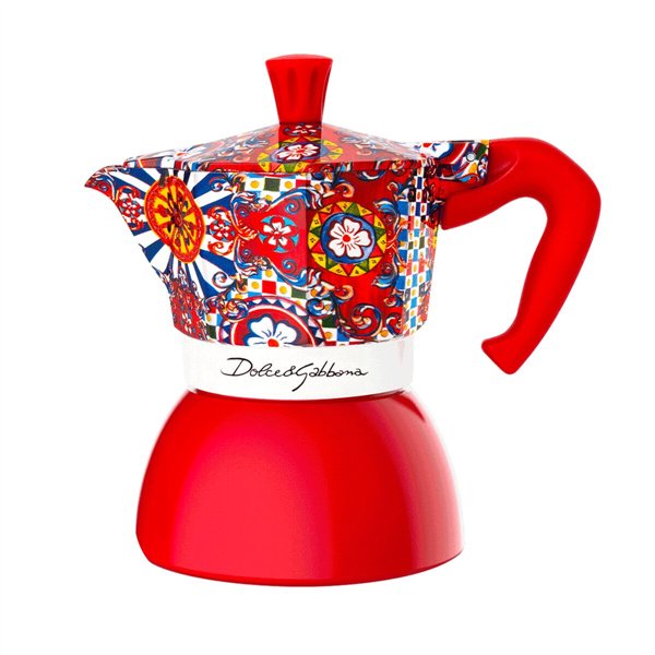 Italian Coffee Pot Bialetti D&G RED 4T Red Stainless steel 4 Cups
