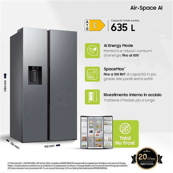 Combined Refrigerator Samsung FRIGORÍFICOAMERICANOBESPOKEAI1 Silver