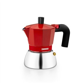 Italian Coffee Pot BRA INOX RED 3T Red