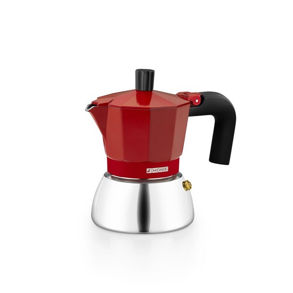Italian Coffee Pot BRA INOX RED 3T Red