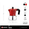 Italian Coffee Pot BRA INOX RED 3T Red