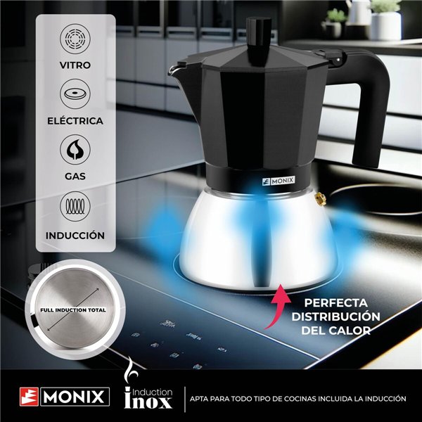Italian Coffee Pot BRA INOX BLACK 3T Black