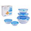 Bowl Adele With lid Stackable 5 Pieces Blue (5 Units)