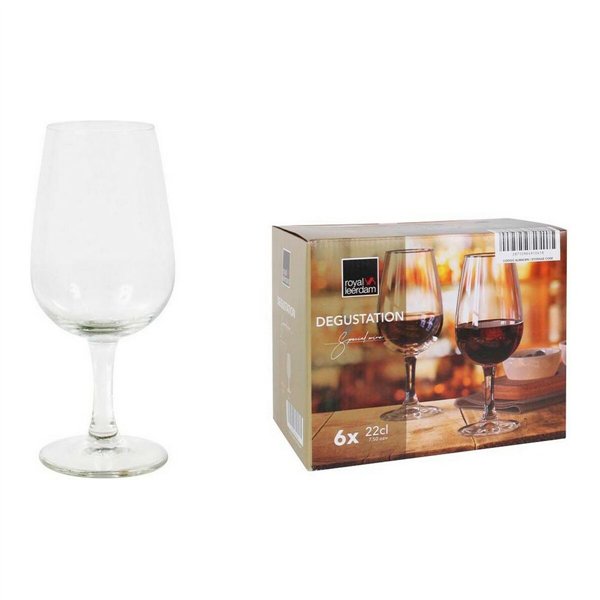 Wine glass set Royal Leerdam Degustation 220 ml 22 cl 6 Pieces (6 Units)