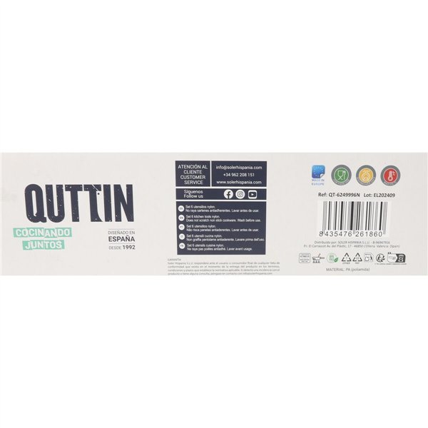 Kitchen Utensils Set Quttin Quttin Black (6 Units) (6 pcs)