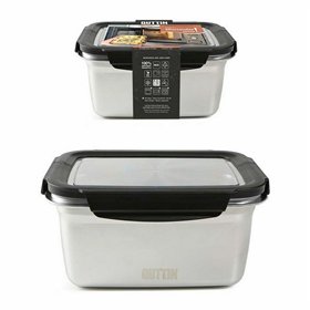 Hermetic Lunch Box Quttin Rectangular Stainless steel Silver Steel