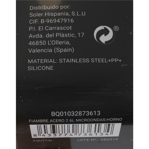 Hermetic Lunch Box Quttin Rectangular Stainless steel Silver Steel