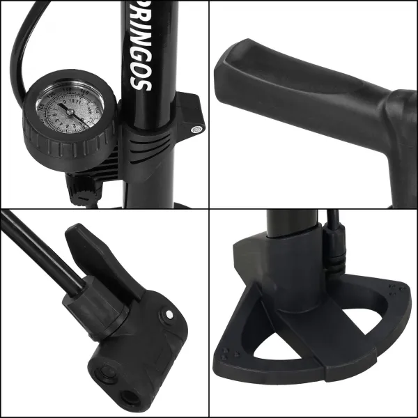 Dviratinio pompa Springos BA0045 su manometru 11 bar